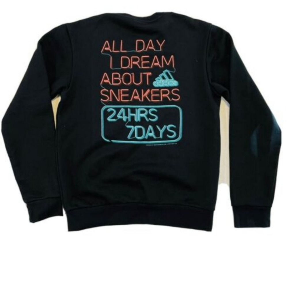 ADIDAS 24/7 ALL DAY I DREAM ABOUT SNEAKERS Sweatshirt Mens Sz. Large
